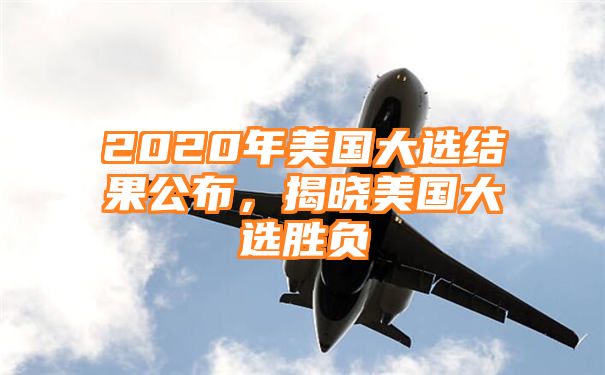 2020年美国大选结果公布，揭晓美国大选胜负