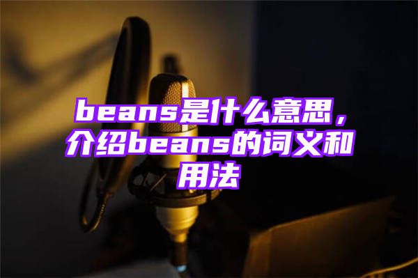 beans是什么意思，介绍beans的词义和用法