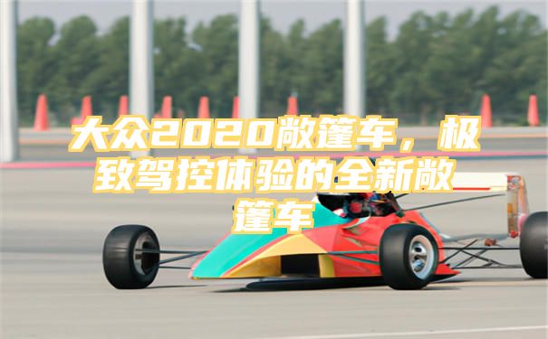 大众2020敞篷车，极致驾控体验的全新敞篷车