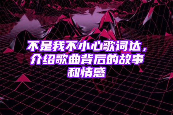 不是我不小心歌词达，介绍歌曲背后的故事和情感