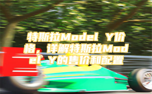 特斯拉Model Y价格，详解特斯拉Model Y的售价和配置