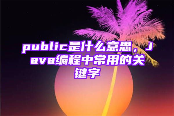 public是什么意思，Java编程中常用的关键字