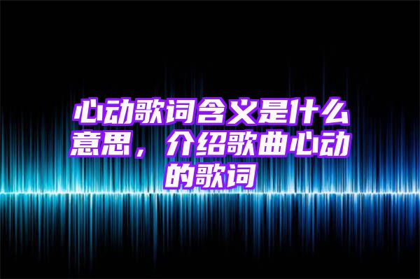 心动歌词含义是什么意思，介绍歌曲心动的歌词