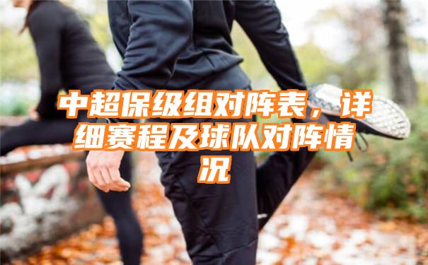 中超保级组对阵表，详细赛程及球队对阵情况