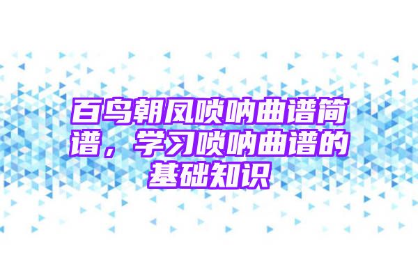 百鸟朝凤唢呐曲谱简谱，学习唢呐曲谱的基础知识