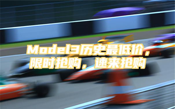 Model3历史最低价，限时抢购，速来抢购