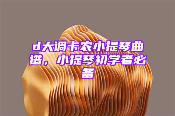 d大调卡农小提琴曲谱，小提琴初学者必备