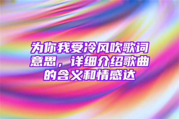 为你我受冷风吹歌词意思，详细介绍歌曲的含义和情感达