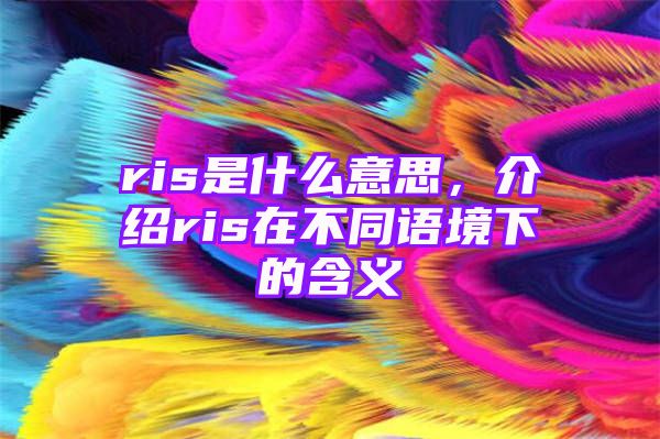 ris是什么意思，介绍ris在不同语境下的含义