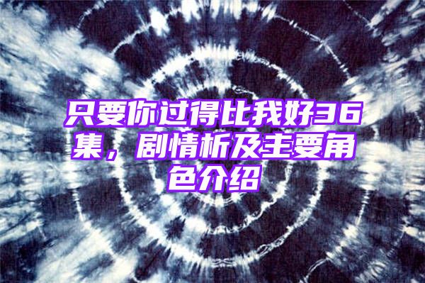 只要你过得比我好36集，剧情析及主要角色介绍