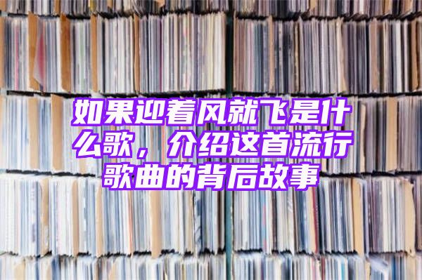 如果迎着风就飞是什么歌，介绍这首流行歌曲的背后故事