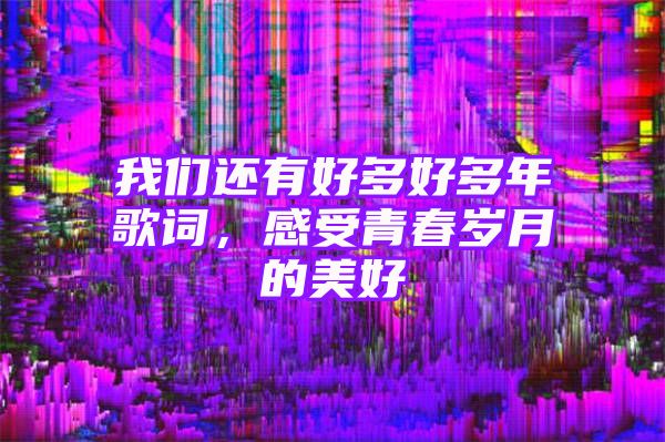 我们还有好多好多年歌词，感受青春岁月的美好