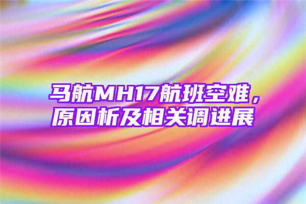 马航MH17航班空难，原因析及相关调进展