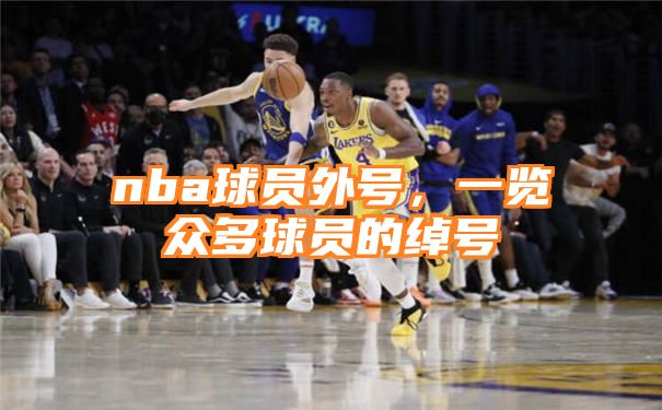 nba球员外号，一览众多球员的绰号