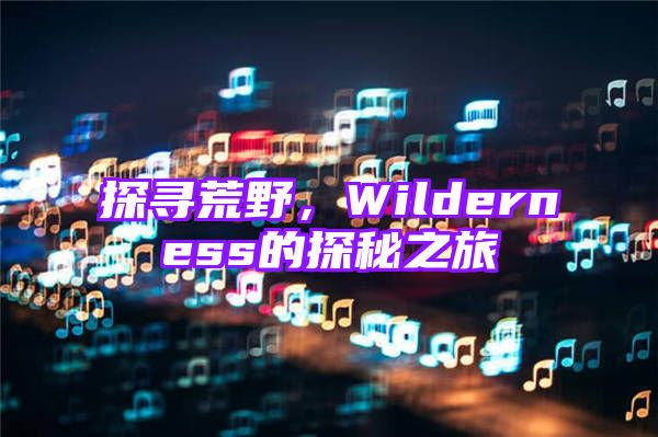 探寻荒野，Wilderness的探秘之旅