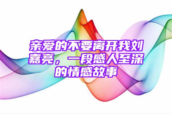 亲爱的不要离开我刘嘉亮，一段感人至深的情感故事