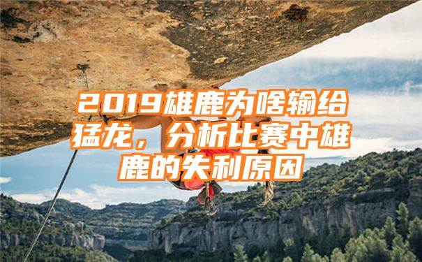 2019雄鹿为啥输给猛龙，分析比赛中雄鹿的失利原因