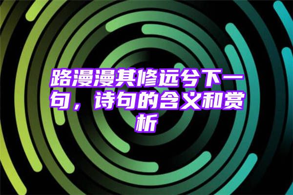 路漫漫其修远兮下一句，诗句的含义和赏析