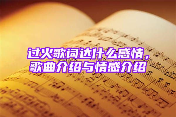 过火歌词达什么感情，歌曲介绍与情感介绍