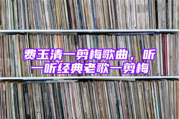 费玉清一剪梅歌曲，听一听经典老歌一剪梅