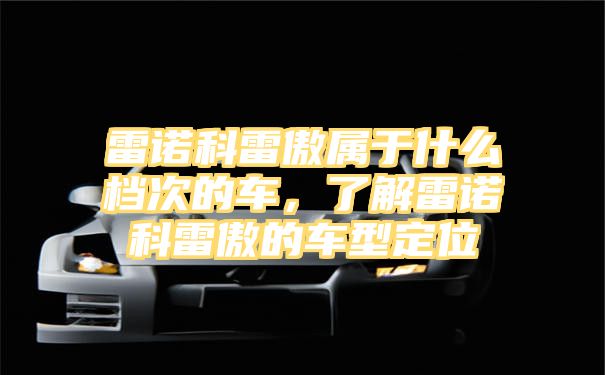 雷诺科雷傲属于什么档次的车，了解雷诺科雷傲的车型定位