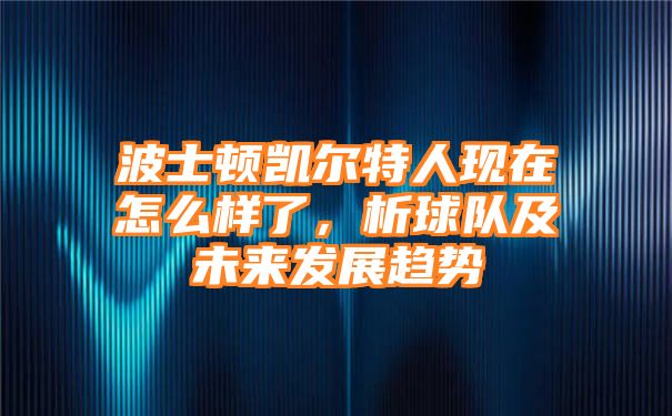 波士顿凯尔特人现在怎么样了，析球队及未来发展趋势