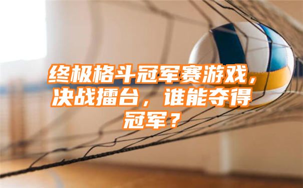 终极格斗冠军赛游戏，决战擂台，谁能夺得冠军？