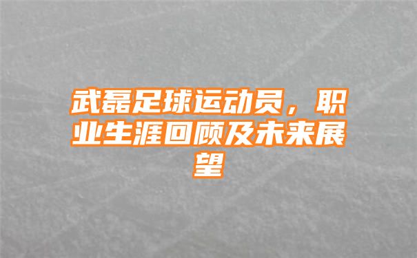 武磊足球运动员，职业生涯回顾及未来展望