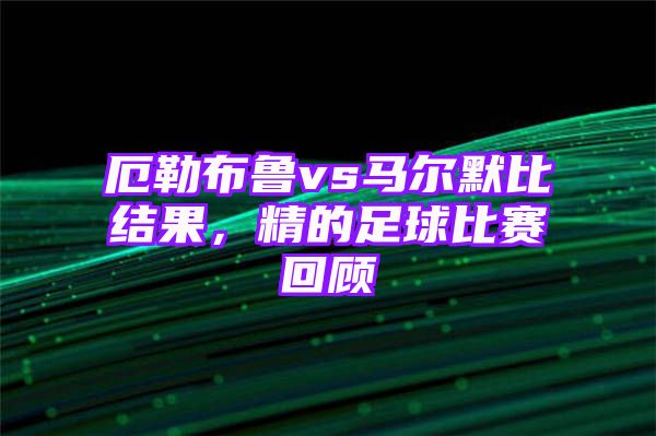 厄勒布鲁vs马尔默比结果，精的足球比赛回顾