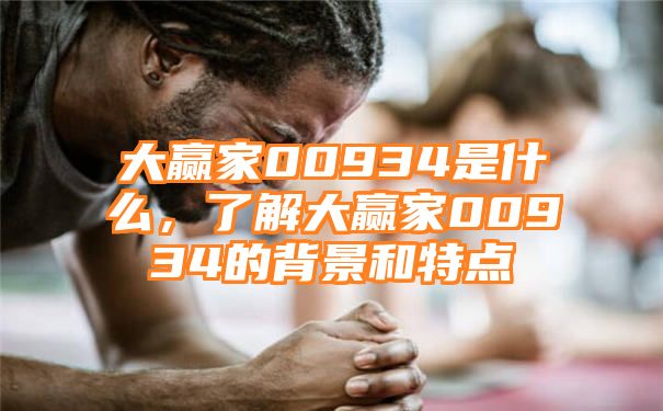 大赢家00934是什么，了解大赢家00934的背景和特点