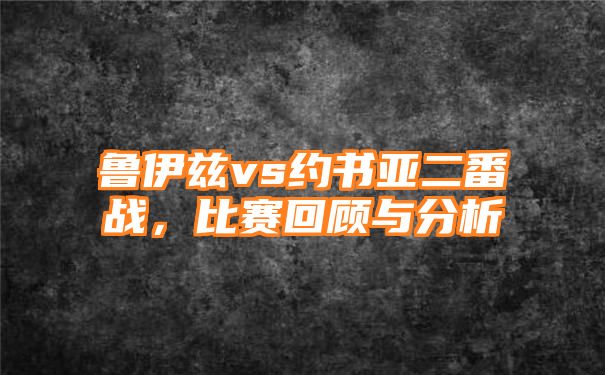 鲁伊兹vs约书亚二番战，比赛回顾与分析