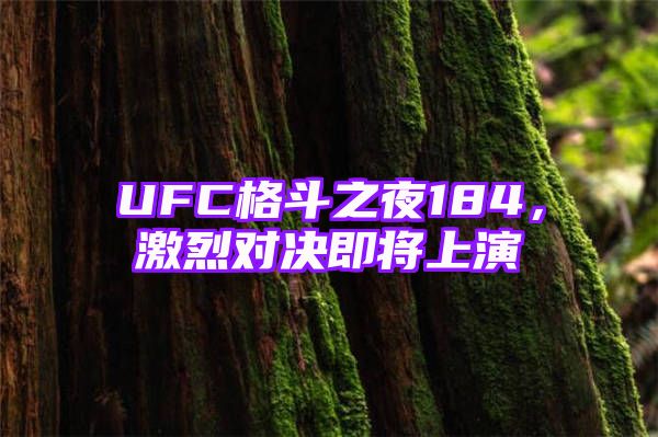 UFC格斗之夜184，激烈对决即将上演