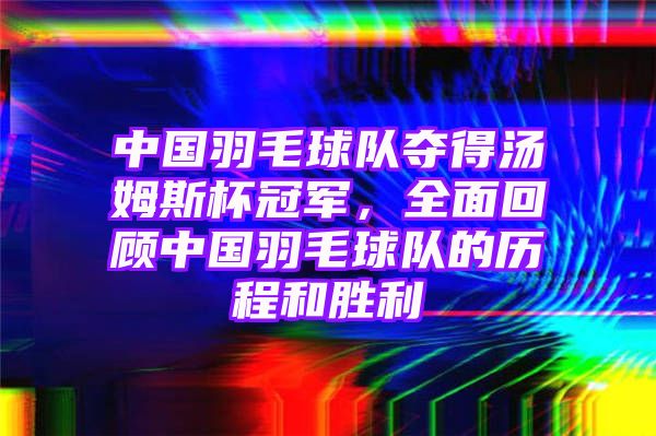 中国羽毛球队夺得汤姆斯杯冠军，全面回顾中国羽毛球队的历程和胜利