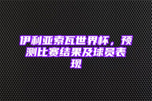 伊利亚索瓦世界杯，预测比赛结果及球员表现