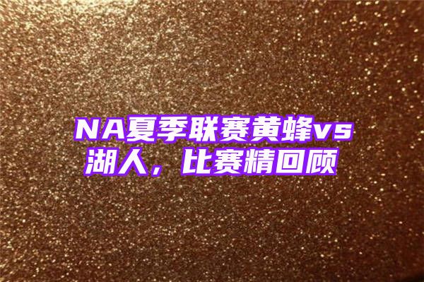 NA夏季联赛黄蜂vs湖人，比赛精回顾