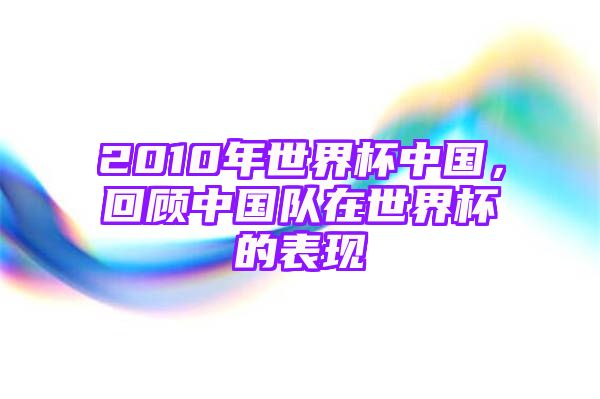 2010年世界杯中国，回顾中国队在世界杯的表现