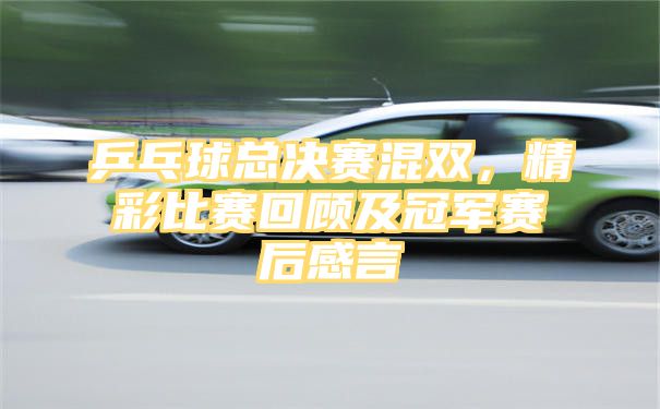 乒乓球总决赛混双，精彩比赛回顾及冠军赛后感言