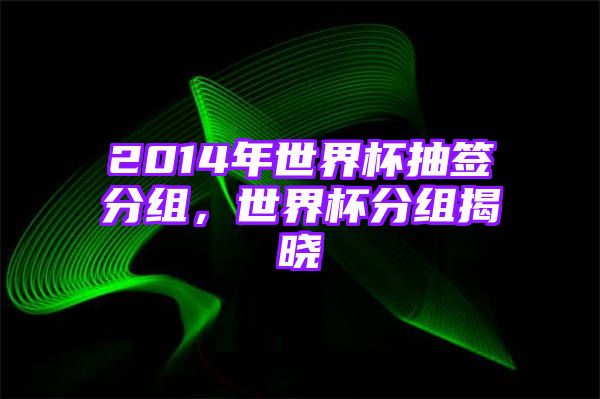 2014年世界杯抽签分组，世界杯分组揭晓