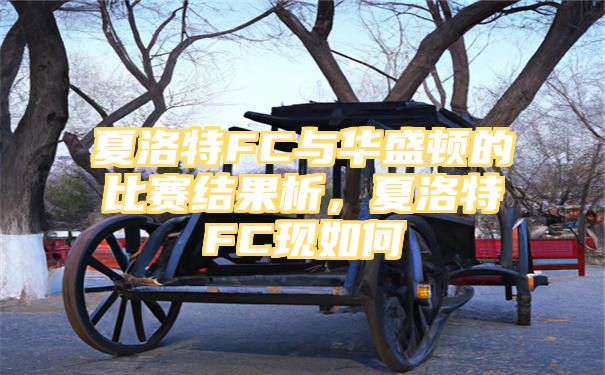 夏洛特FC与华盛顿的比赛结果析，夏洛特FC现如何