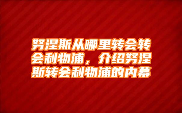 努涅斯从哪里转会转会利物浦，介绍努涅斯转会利物浦的内幕