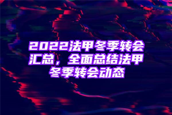 2022法甲冬季转会汇总，全面总结法甲冬季转会动态