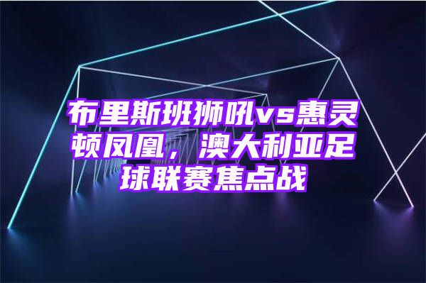 布里斯班狮吼vs惠灵顿凤凰，澳大利亚足球联赛焦点战