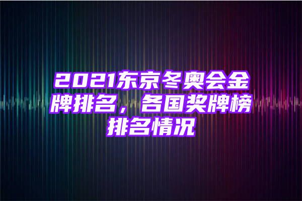 2021东京冬奥会金牌排名，各国奖牌榜排名情况