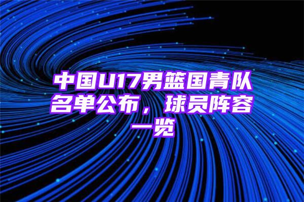 中国U17男篮国青队名单公布，球员阵容一览