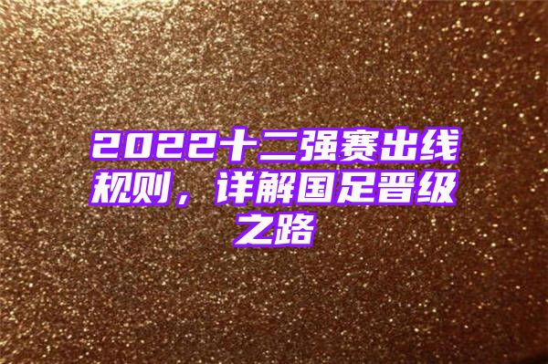 2022十二强赛出线规则，详解国足晋级之路