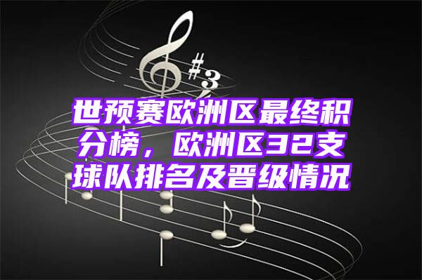 世预赛欧洲区最终积分榜，欧洲区32支球队排名及晋级情况