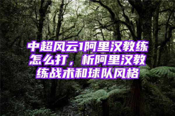 中超风云1阿里汉教练怎么打，析阿里汉教练战术和球队风格