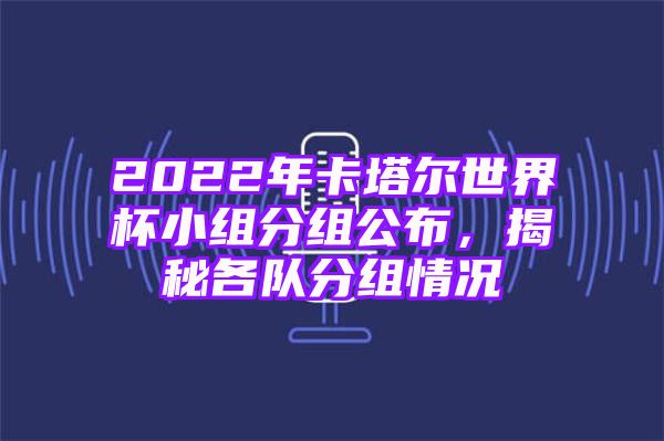 2022年卡塔尔世界杯小组分组公布，揭秘各队分组情况