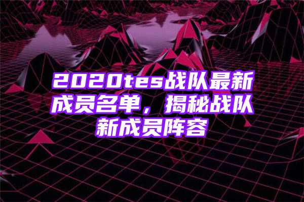 2020tes战队最新成员名单，揭秘战队新成员阵容