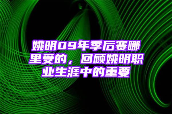 姚明09年季后赛哪里受的，回顾姚明职业生涯中的重要